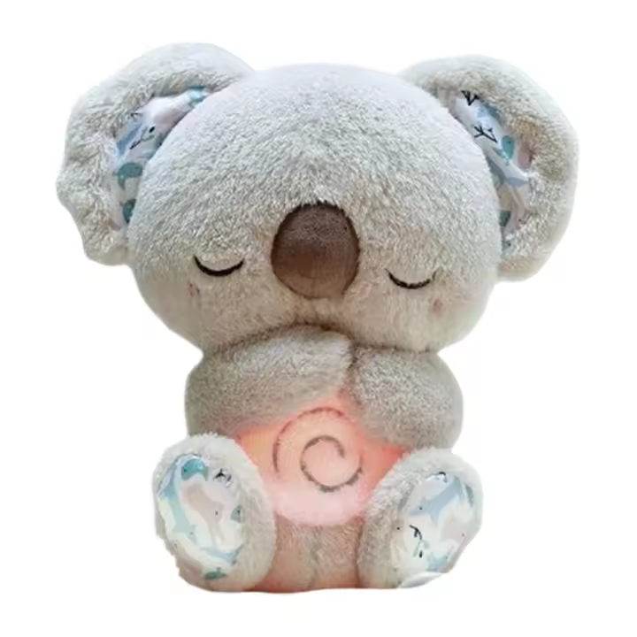 Juguete Musical Para Bebés Con Oso Koala Recién Nacido Soporte De Sueño Con Luz Y Sonido Ritmo De Respiración Figura De Textil - 1