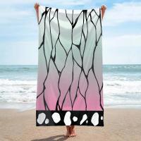 Toalla De Baño Demon Slayer Anime Absorbente Y Secado Rápido Algodón Puro Estilo De Playa Tamaño Rectangular Para Deporte Y Viaje - details 6