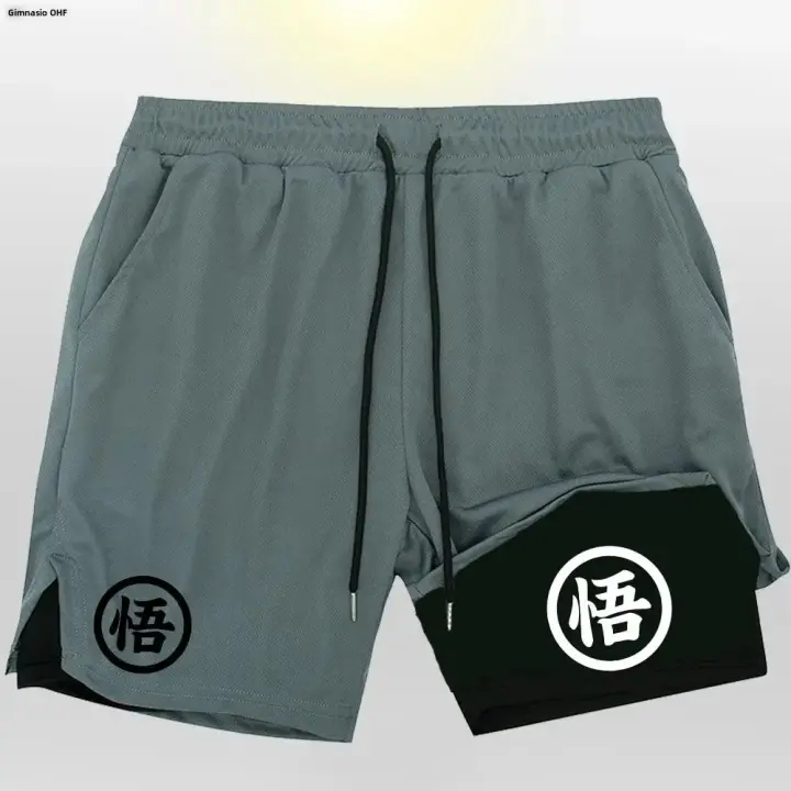 Shorts De Anime Goku Para Hombre Pantalones Cortos Deportivos De Secado Rápido Para Gimnasio Running Y Entrenamiento Verano 2 En 1 Shorts De Playa - 1