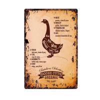 Cartel De Carne Vintage Para Cocina 20x30cm Metal Estilo Retro Guía De Corte De Carne De Res Cerdo Pato Decoración De Pared - details 1