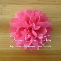5pcs Flores De Tules Artificiales 4" Chiffon Suave Para Cabello Con Encaje Aplicación En Boda Y Decoración Del Hogar - details 3