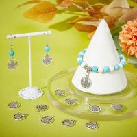 120pcs Encantos Escoceses De Espiga De Trigo Encanto Redondo Plano Con Flor Estilo Tibetano Aleación De Metal Accesorios De Joyería - details 3