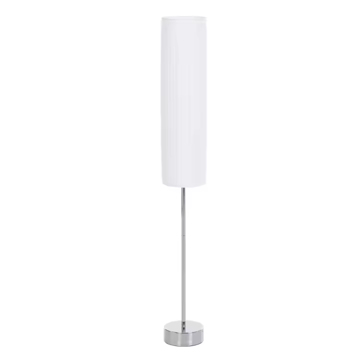 HOMCOM HOMCOM Lámpara de Pie Moderna para Dormitorio Estudio Salón (2 E27 Bombilla) Interruptor de y Bajo Consumo con Base de Acero Inoxidable 120 cm Blanco - 1