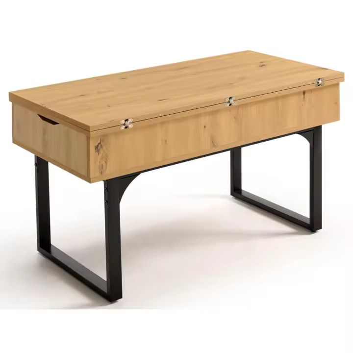 CAMA EXPRESS - Mesa de Centro Elevable y Extensible – Espacio de Almacenamiento y Diseño Moderno - Color Madera. - 1