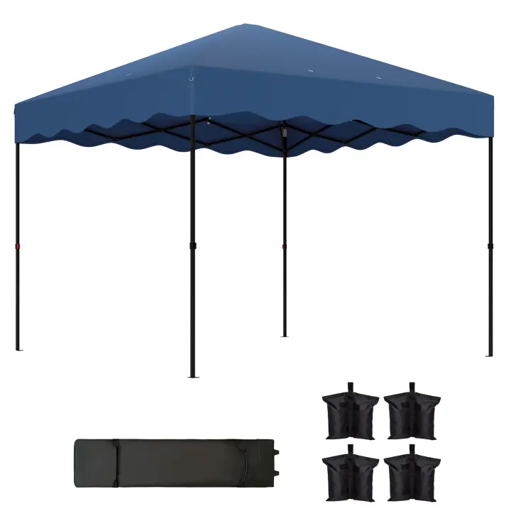 Gazebo Aproximadamente 3x3m, Gazebo plegable pop-up impermeable y estable a prueba de frío, Protección UV 50 +, tienda de campaña de Fiesta plegable Tienda de Jardín with Bolsa de ruedas', jardín de camping - 1