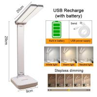 Lámpara De Escritorio LED Táctil Recargable USB Con 3 Niveles De Iluminación Protección Ocular Plegable Para Dormitorio Luz Nocturna Para Mesa - details 2