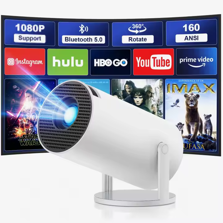 Proyector 4K 1080P Mini Proyector con WiFi y Bluetooth 5.0, Admite Rotación de 180° y Keystone Automático Proyector Portatil, con Android 11 - 1