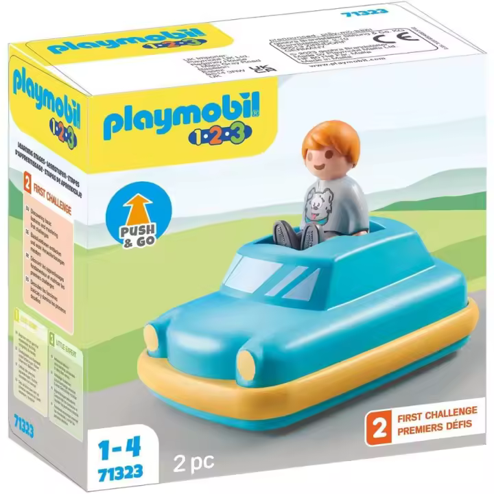 Playmobil 123 coche con figura de niño (71323) push & go - 1
