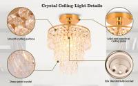 Lámpara De Techo De Cristal Con 3 Capas Y Diamantes Punzantes E27 Luces De Decoración Para Sala De Estar Y Dormitorio Fuente De Energía: Acción De Corriente - details 2