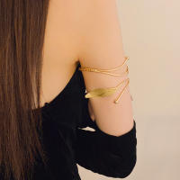 Pulseras De Brazo Superior De Hojas Y Flores De Metal Ajustables Para Mujer Joyería De Mano Accesorios De Regalo Con Salida Hollow out - details 4