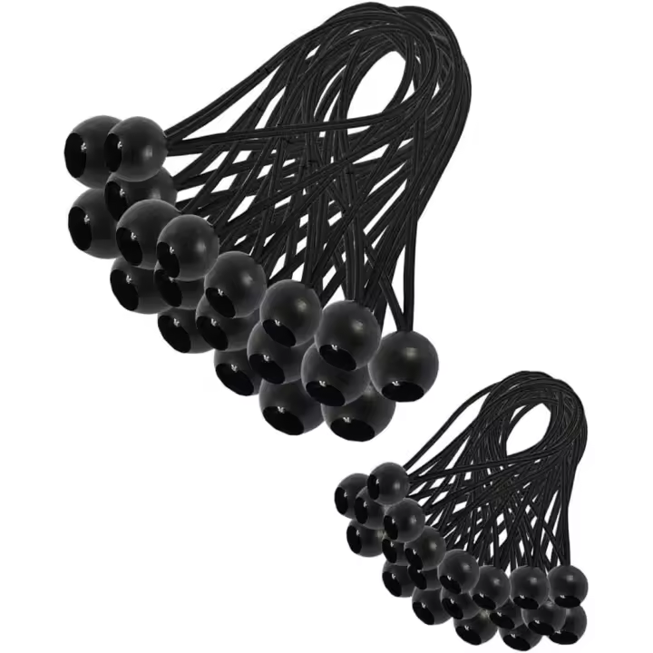 Tensores Elasticos, 30 Piezas Tensor Elastic, Bolas Bungee, Tensores de Lonas, Gomas Tienda Campaña para Tiendas de Campaña, Lonas, Carteles (200mm) - 1