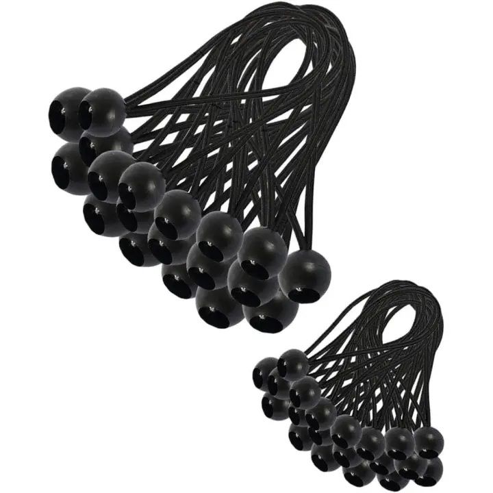 Tensores Elasticos, 30 Piezas Tensor Elastic, Bolas Bungee, Tensores de Lonas, Gomas Tienda Campaña para Tiendas de Campaña, Lonas, Carteles (200mm) - 1