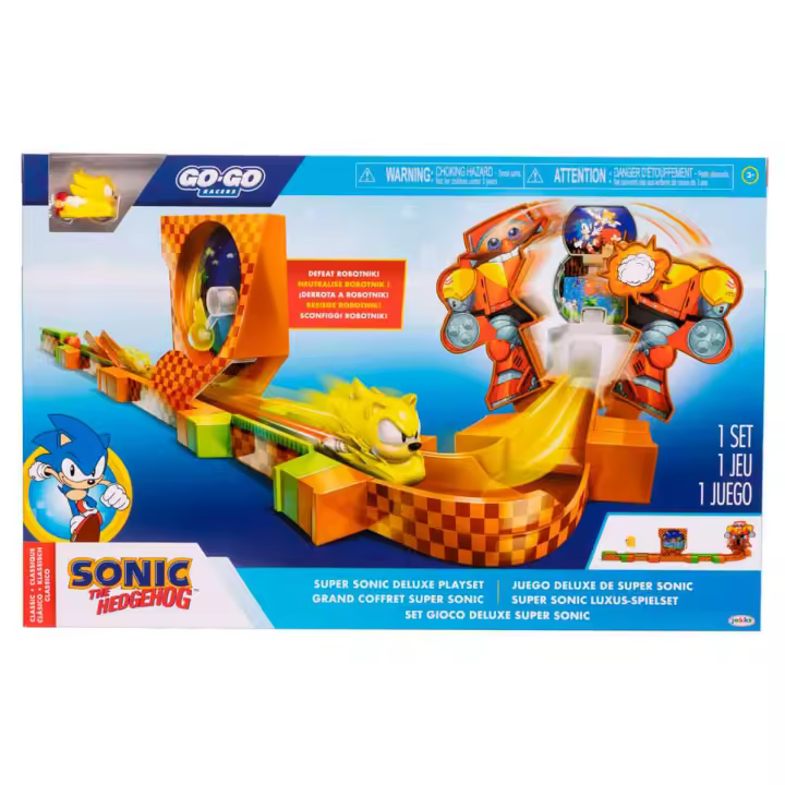 Playset Super Sonic Deluxe Go Go Racers SonicFigura  Coleccionable - Idea de Regalo- Mercancia Oficial - Juguetes para Niños y Adultos - Movies Fans - Muñeco para Coleccionistas y Exposición - 1
