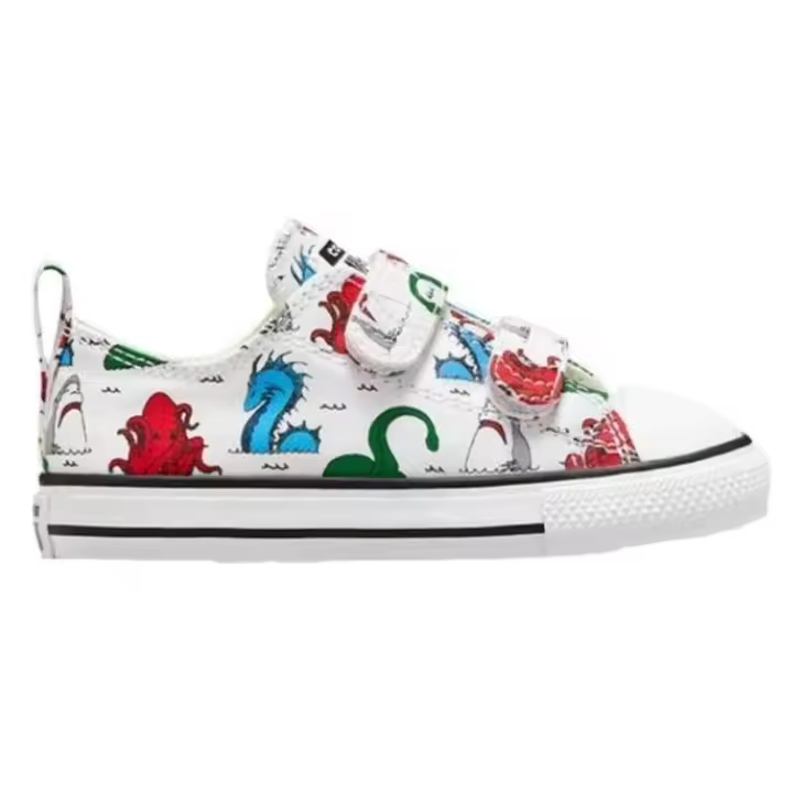 Zapatillas Converse blancas con estampado de dinosaurios deportivas Converse de lona muy comodas - 1