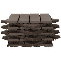 Outsunny Baldosas Cuadradas para Suelos Antideslizantes Exteriores Interiores Paquete de 9 Piezas 0.81 m² 30x30 cm Marrón - details 3