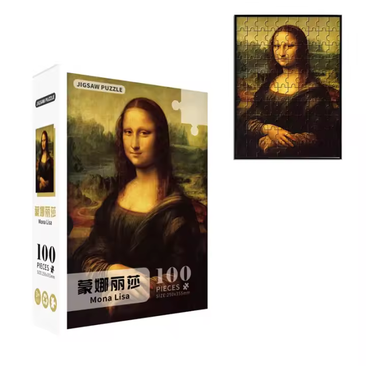 MaxRenard Rompecabezas De 100 Piezas Da Vinci Mona Lisa 25*35.5cm Juguete De Arte Pintura Papel Regalo Para Jóvenes Unisex - 1
