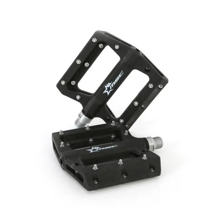 PEDALES PLATAFORMA MSC NYLON EJE CRMO PIN NEGRO - 1