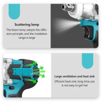 Destornillador Eléctrico Inalámbrico 18V Con Luz LED Y Broca De Impacto Sin Escobillas Para Batería Makita Herramienta De Soldadura Y Reparación - details 4