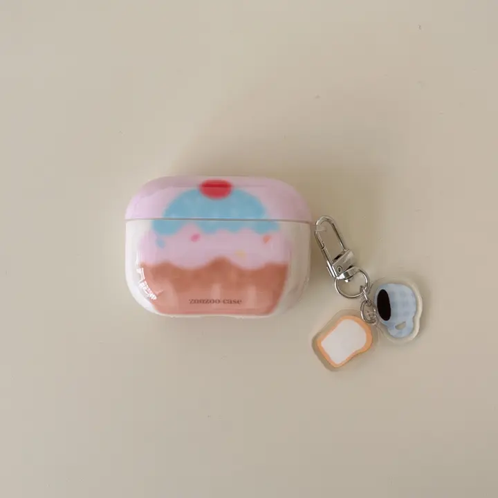 Funda Para AirPods 1 O 2 3Pro 2 Con Teacup De Pan Cake Rosa Y Colgante Funda Protectora De Almacenamiento Para Auriculares - 1