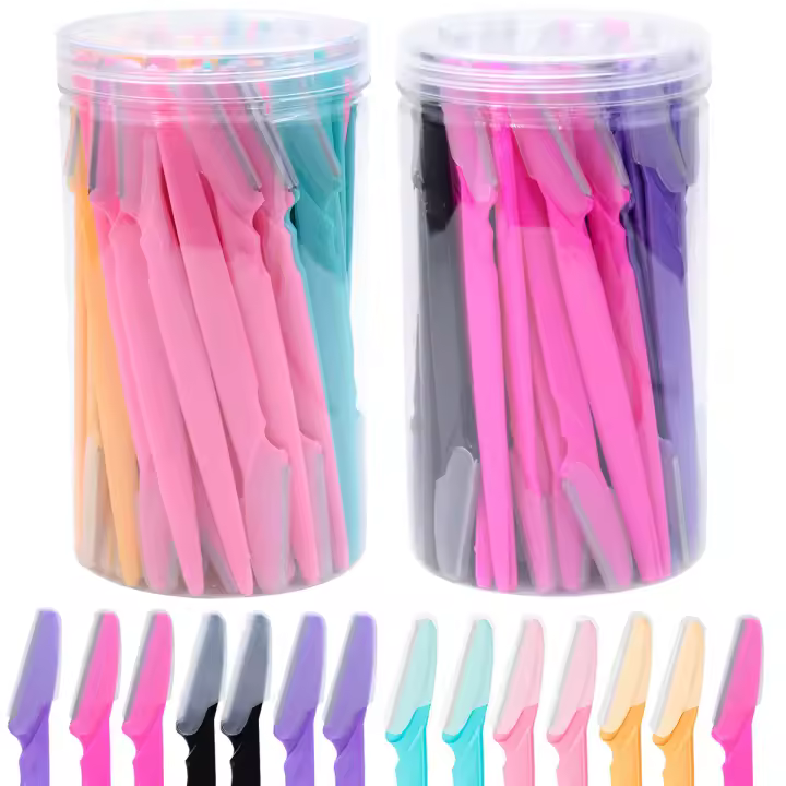 Kit De 30 Piezas De Afeitadora De Cejas Con Contenedor Herramienta De Corte Seguro Para Peluquería De Cara Y Cejas Material Plástico - 1