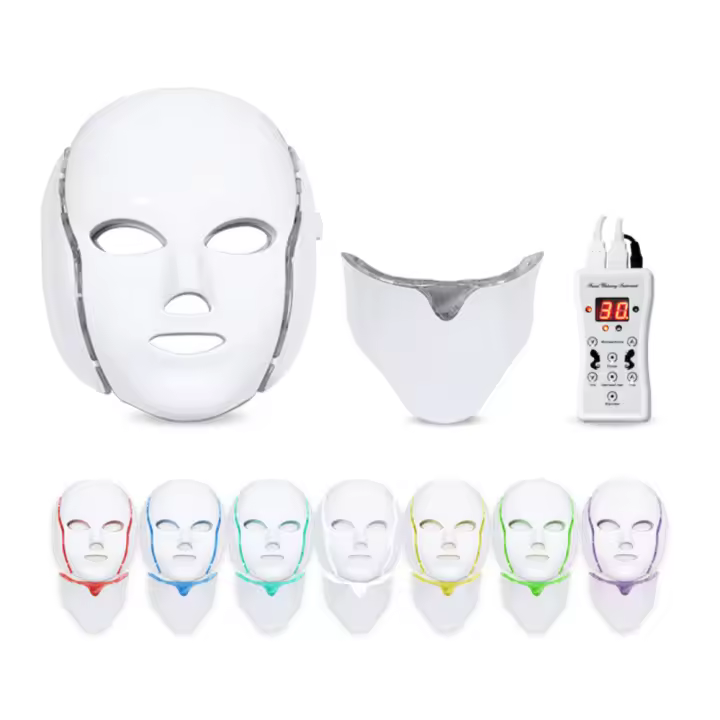 Máscara De Luz LED Para El Rostro 7 Colores Terapia De Luz Roja Dispositivo De Cuidado De La Piel Para El Hogar Belleza Facial - 1
