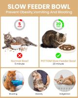 PETTOM Comedero Antivoracidad para Gatos Perros Pequeños, Cuenco Tazon Platos Interactivo con Fondo Antideslizante para Comida Lenta Gato Mascotas Perro Pequeño 16x16 cm - details 8
