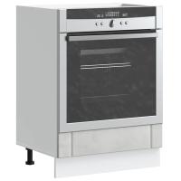 vidaXL Armario de horno Lucca en color Blanco brillante/Blanco/Roble ahumado y más | almacenamiento funcional diseño moderno para baño dormitorio sala - details 4