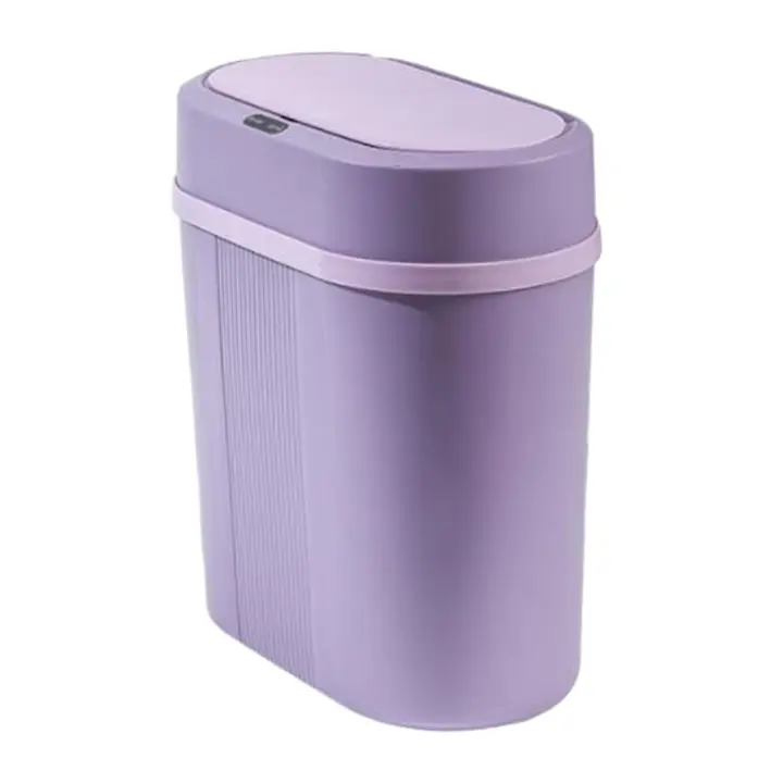 Bathroom Trash Can Waste Basket Space Saving Rubbish Bin Smart Trash Bin for Kitchen Bathroom Toilet Laundry Living Room - 1