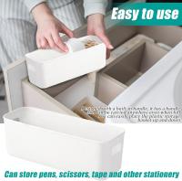 Bailtouk 3 Piezas Caja de Almacenamiento, Cajas Organizadoras de Plastico, Cestas Organizadoras con Asas Pequeños de Almacenaje para Cocina, Armario, Oficina, Baño (28×9,5×10cm) - details 3
