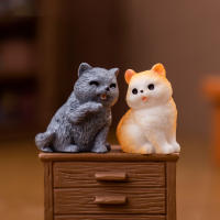 12pc Figuras De Resina De Gatos Y Perros Pequeños Decoración Para Jardín Fae Tirado Miniatura De Animales Para Bonsái Y Micropaisaje - details 3