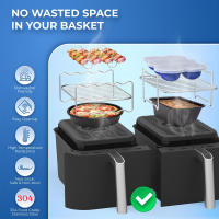 Rack De Asar Multifuncional De Acero Inoxidable Compatible Con Airfryer Dehidratador BBQ Estémer Para Accesorios De Air Fryer - details 2
