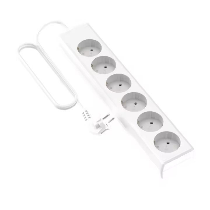 Garza Regleta Basic - Sin Interruptor - 3 Tomas - 1.4m Cable - Protección para Niños - 1