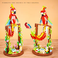 Bloques De Construcción Creativos Animales Papagayo Rojo Y Negro Macaw Modelo De Pájaros Juguete Artesanal Para Niños Regalos De Fiestas Set De 636 Piezas - details 5