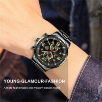 Reloj De Pulsera Deportivo De Lujo Para Hombre 2023 DEYROS Acero Inoxidable Cuarzo Con Calendario Y Manecillas Luminosas Correa De Cuero - details 1