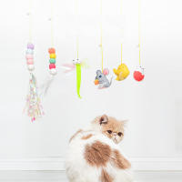 Juguete Para Gatos Divertido Palillo Auto-hi Cuerda Elástica Forma De Libélula Con Plumas Y Campana Mochila Colgante Y Sacudida Para Divertir a Los Gatos - details 9