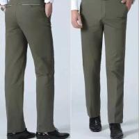 Pantalones Casuales Para Hombre 100% Algodón Verano Delgados Clásicos Otoño Gruesos Negocios Moda Cómodos Elásticos Rectos Talla Alta Bolsillos - details 5