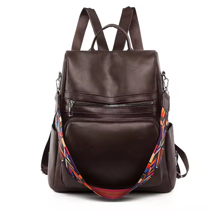 Mochila de cuero de alta calidad para mujer, bolso escolar para adolescentes y niñas, mochila de viaje de gran capacidad, nuevo diseño, 2022 - 1