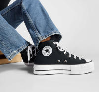 Zapatillas Converse Chuck Taylor All Star Platform High Top BLK- Lona, Unisex, plataforma, color negro-560845C - details 0