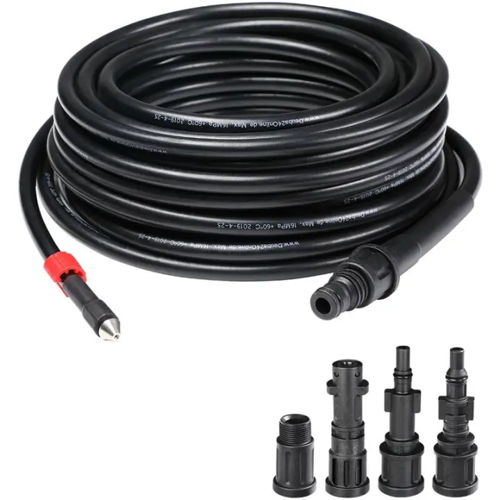 15M Manguera desbloqueadora flexible Negra Limpieza de desagües SSITO - 1