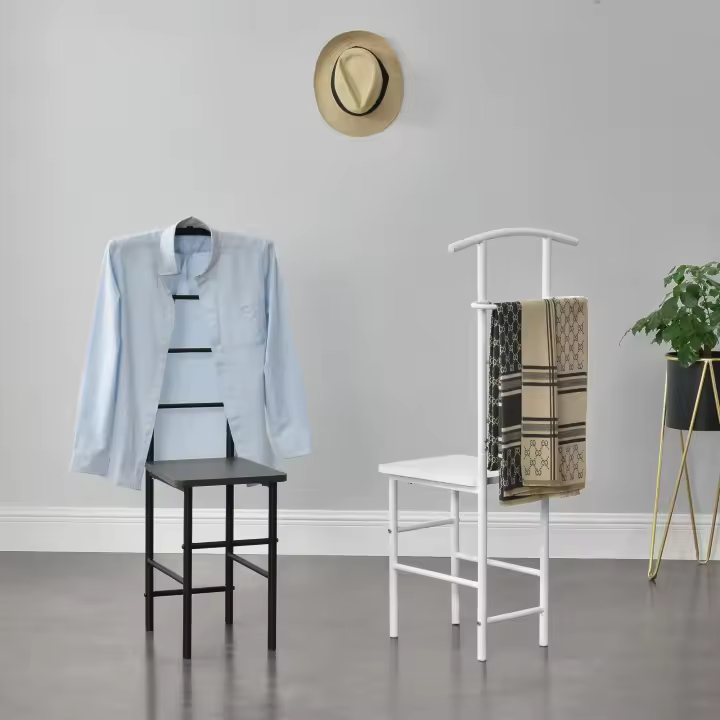 Galán de Noche Anaheim - Silla Colgador 107 x 44,5 x 45 cm MDF/Metal Negro y Gris oscuro [en.casa] - 1