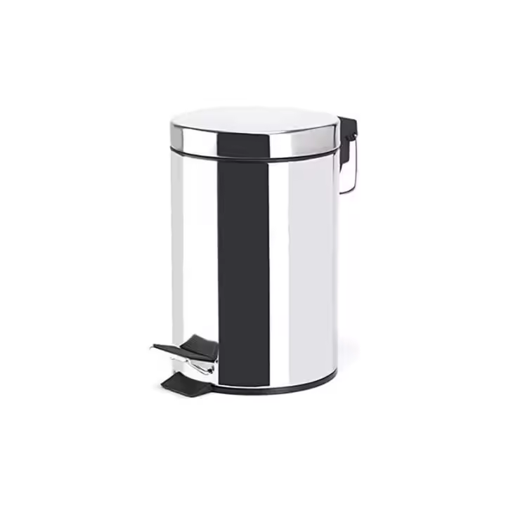 Cubo de Basura con Pedal Acero Inoxidable Cromado Brillo. Varios tamaños - 1