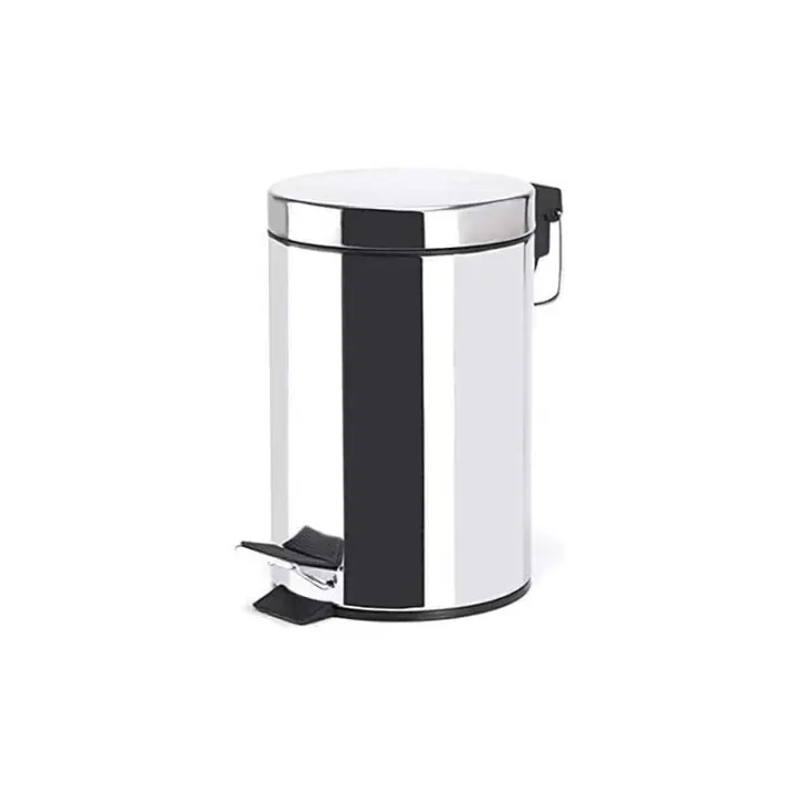 Cubo de Basura con Pedal Acero Inoxidable Cromado Brillo. Varios tamaños - 1