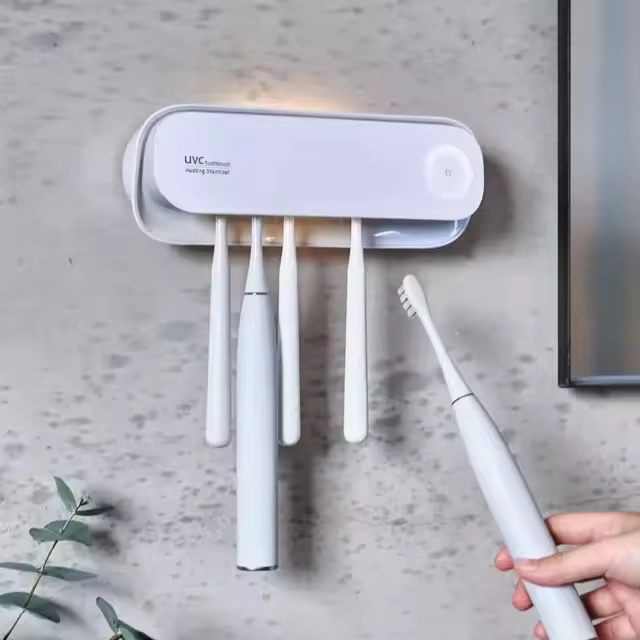 Nuevo Porta Cepillo De Dientes UV Con Secado Automático Y Esterilizador Inteligente Para Baño Pared Montada Recargable Secado Rápido - 1
