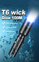 Linterna Profunda 8000LM Super Potente IPX8 Profesional Para Natación Y Pesca Luz LED Ajustable Impermeable 18650 Linterna Submarina - details 0