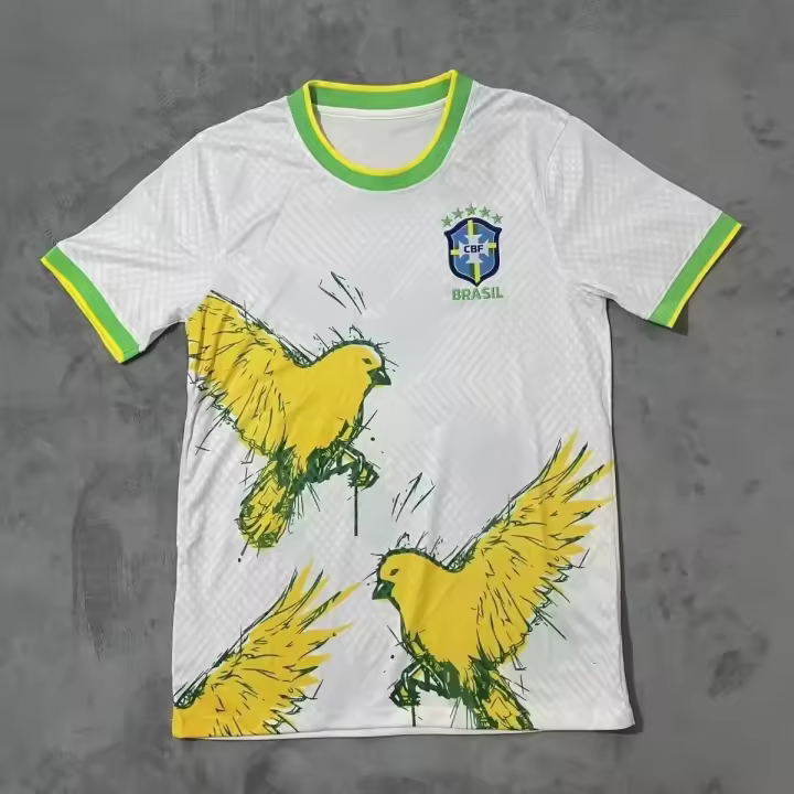 Camiseta De Fútbol Brasileño Para Hombres Camiseta De Deporte De Secado Rápido Manga Corta Casual Unisex Top De Cuatro Estaciones - 1