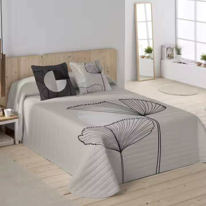 NATURALS - Colcha Bouti Estampada - Tejido 100% Algodón Extra Suave Relleno 100% Poliéster- Fabricado en España - Modelos Florales - Cama 90/135/150/180 cm - 1