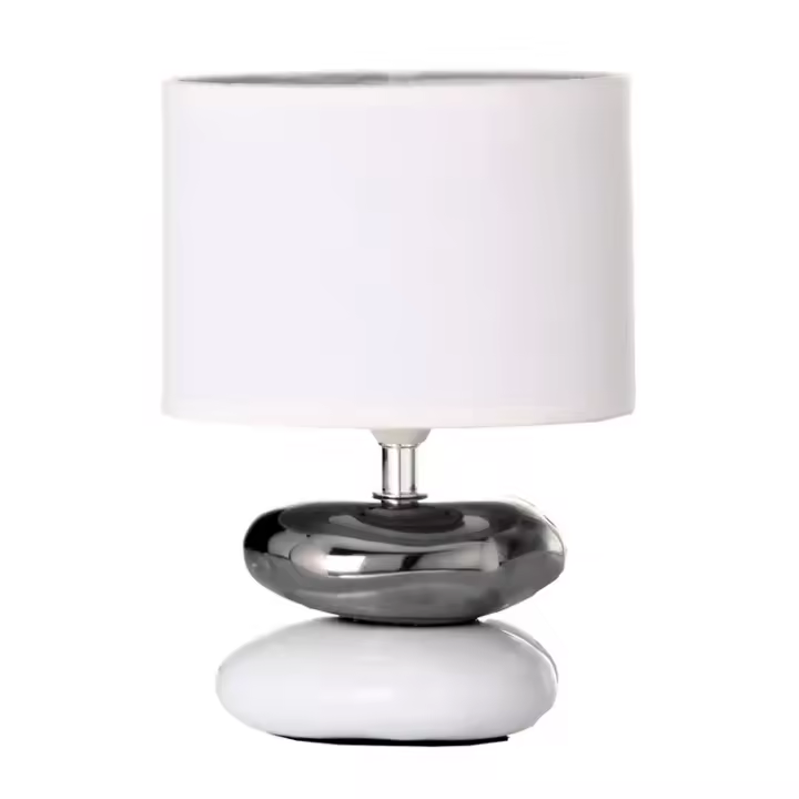 Lola Home Lámpara de mesita de noche de cerámica blanca de 76x24 cm - 1