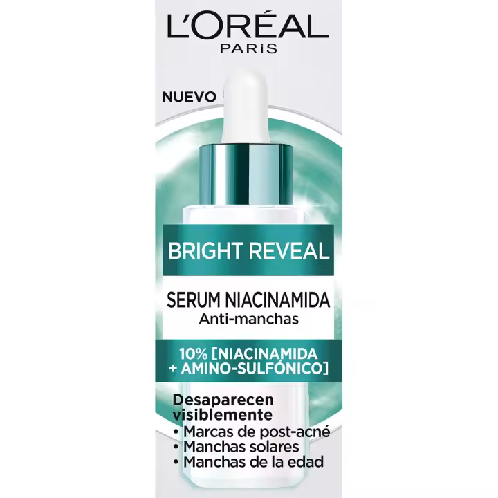 L'OREAL Paris Bright Reveal sérum anti-manchas con niacinamida + amino-sulfónico dosificador 30 ml - 1