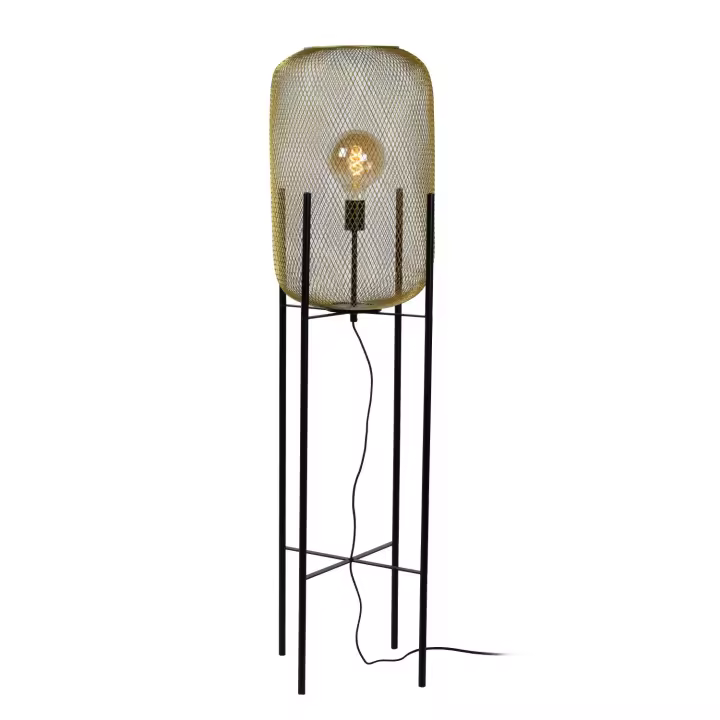 Lucide MESH - Lámpara de suelo - Ø 35 cm - 1xE27 - Oro mate / Latón - 1