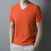 Camiseta Hombre Verano 2024 Cuello V Corta Transpirable Top Casual Polyester Cuidado Manual Talla Única Color Sólido - details 14